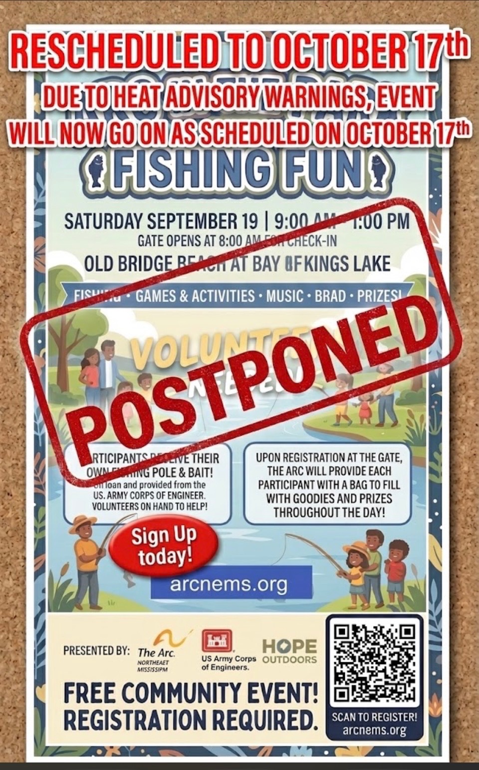 Arc in the Park rescheduled to October 17 event notice